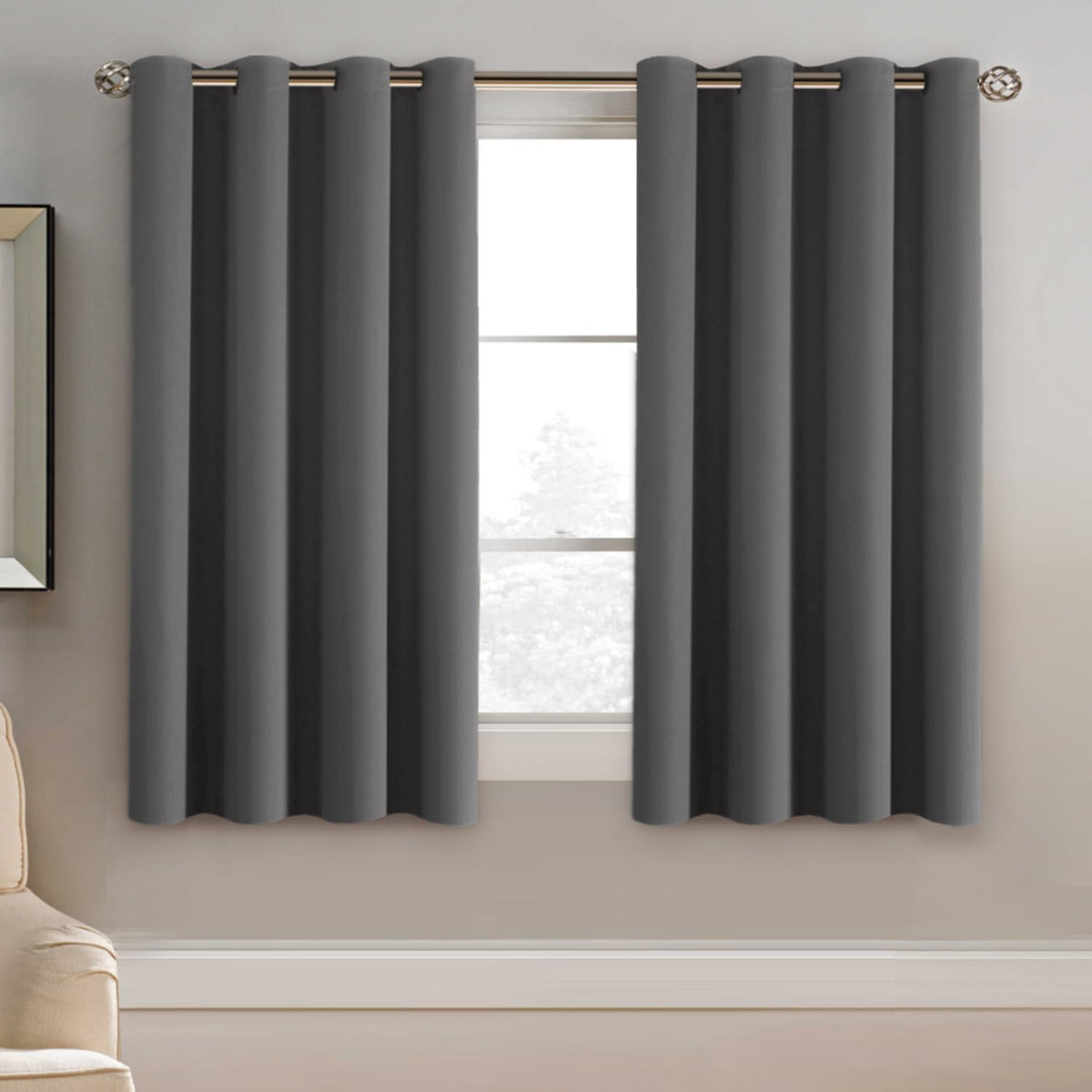 H.VERSAILTEX 100% Blackout Curtains for Bedroom Black Out Curtains 96 inch Thermal Insulated Long Blackout Curtains for Living Room, Energy Saving Curtains for Patio Door Grommet (1 Panel, Jet Black)