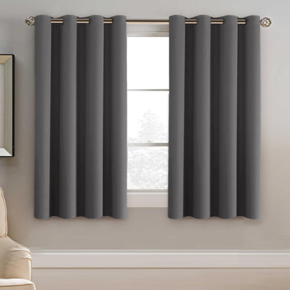 H.VERSAILTEX 100% Blackout Curtains for Bedroom Black Out Curtains 96 inch Thermal Insulated Long Blackout Curtains for Living Room, Energy Saving Curtains for Patio Door Grommet (1 Panel, Jet Black)