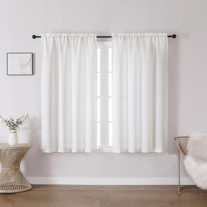 Chyhomenyc White Curtains 84 Inch Length 2 Panels 40Wx84L inches