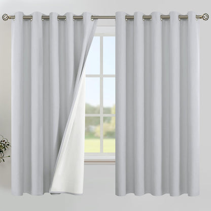 YoungsTex Black Blackout Curtains for Bedroom, Thermal Drapes Heat Blocking