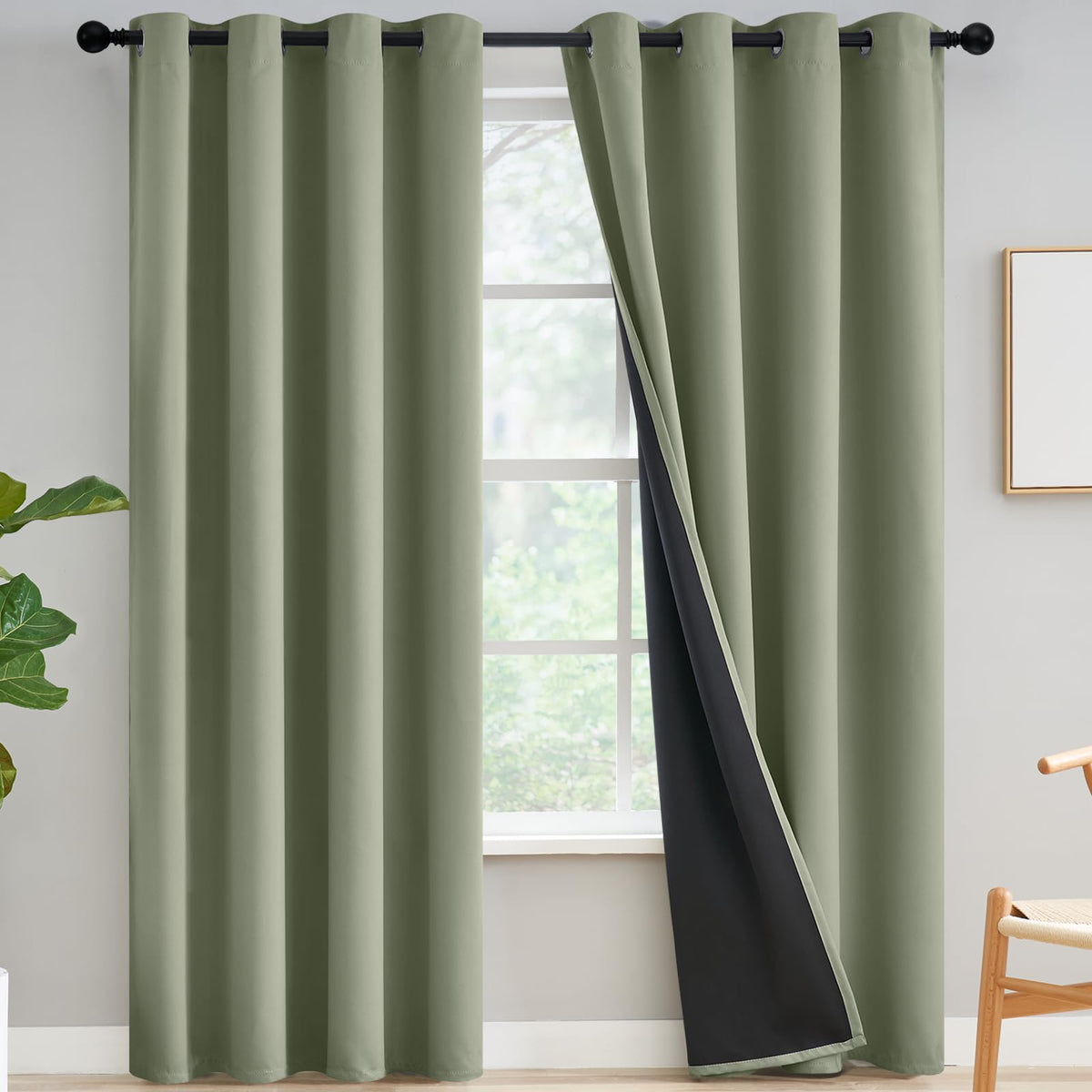 Yakamok Burgundy Red Blackout Curtains 84 inches Long for Bedroom 38" Wide