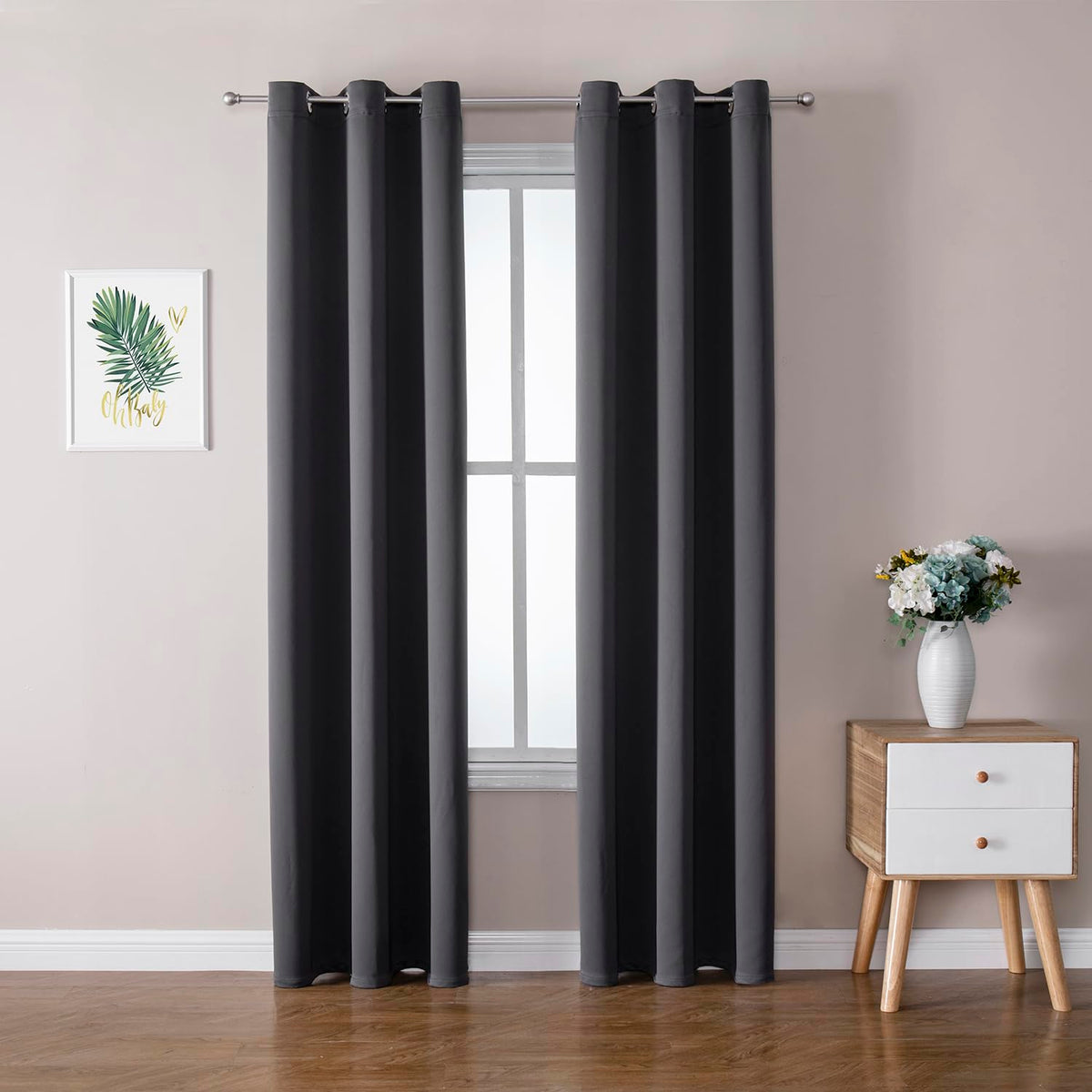 ChrisDowa Blackout Curtains for Bedroom and Living Room 63 Inches Long