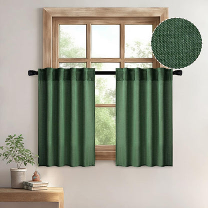 MIULEE Natural White Linen Curtains 52x84 Inch Long for Bedroom Living Room