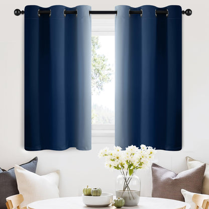SimpleHome Ombre Black to Grey White Curtains for Living Room 52Wx84L
