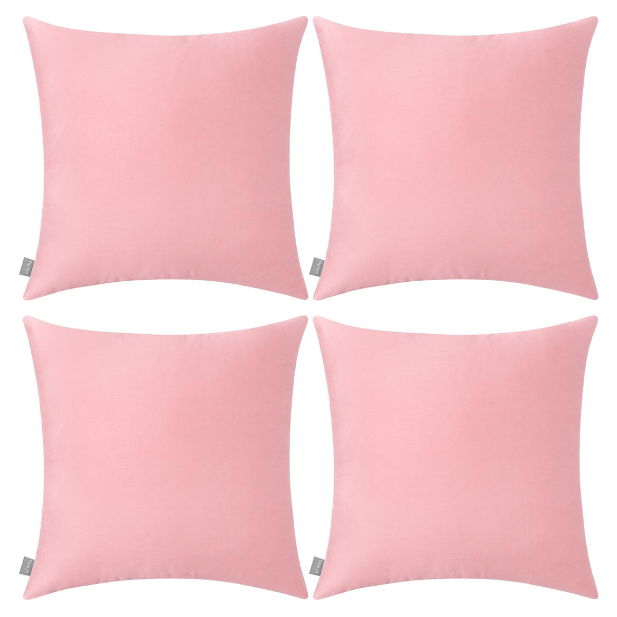 Thmyo 4-Pack 100% Cotton Solid Decorative Throw Pillow Case 18x18 Orange