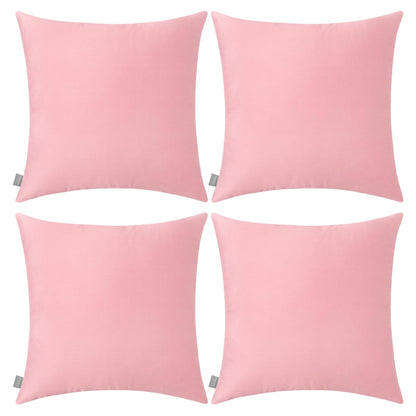 Thmyo 4-Pack 100% Cotton Solid Decorative Throw Pillow Case 18x18 Orange