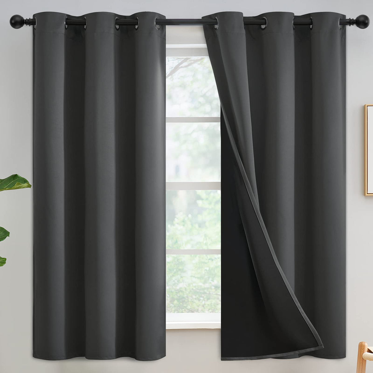 Yakamok Burgundy Red Blackout Curtains 84 inches Long for Bedroom 38" Wide