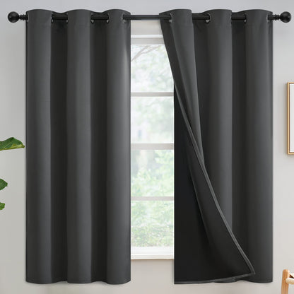 Yakamok Burgundy Red Blackout Curtains 84 inches Long for Bedroom 38" Wide