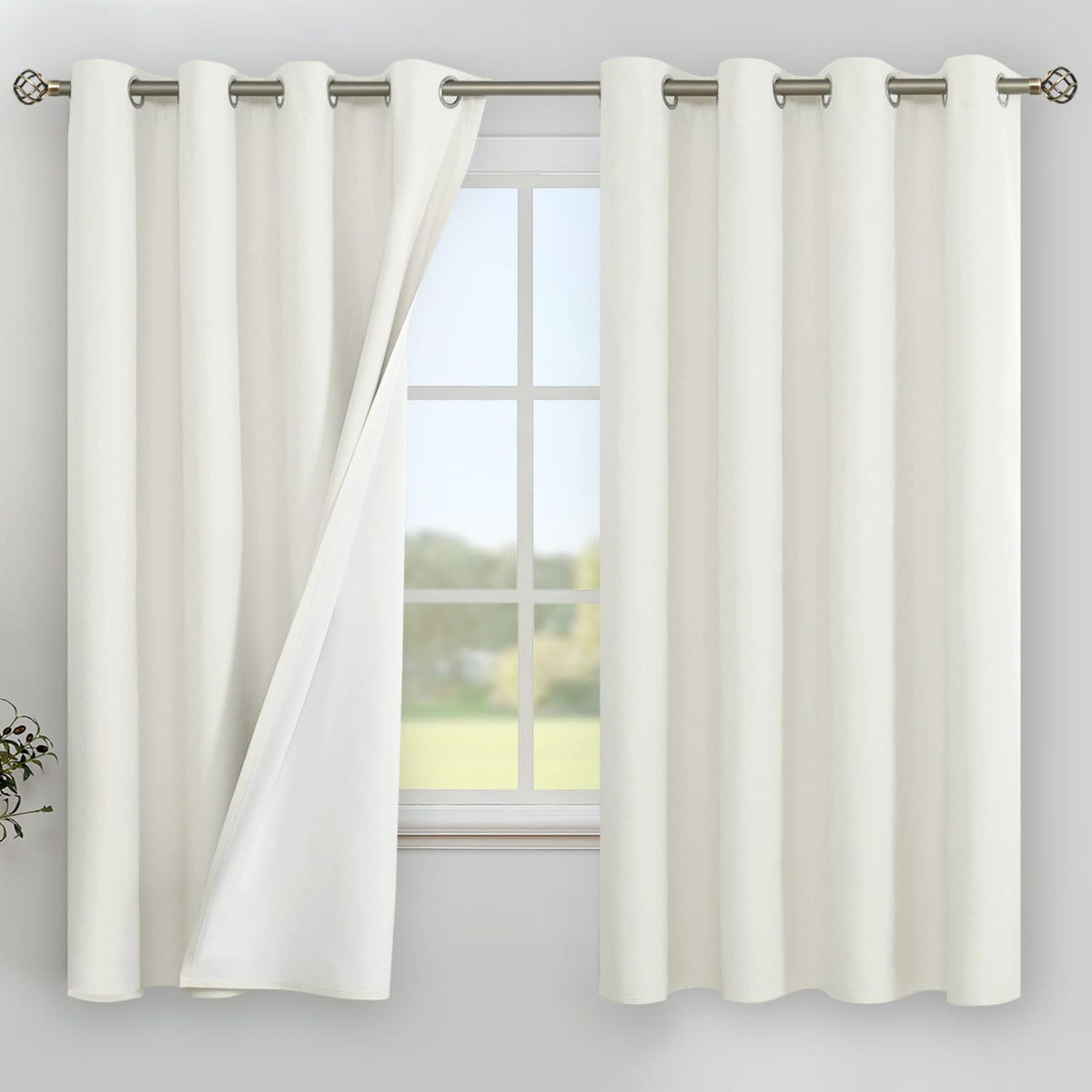 YoungsTex Black Blackout Curtains for Bedroom, Thermal Drapes Heat Blocking