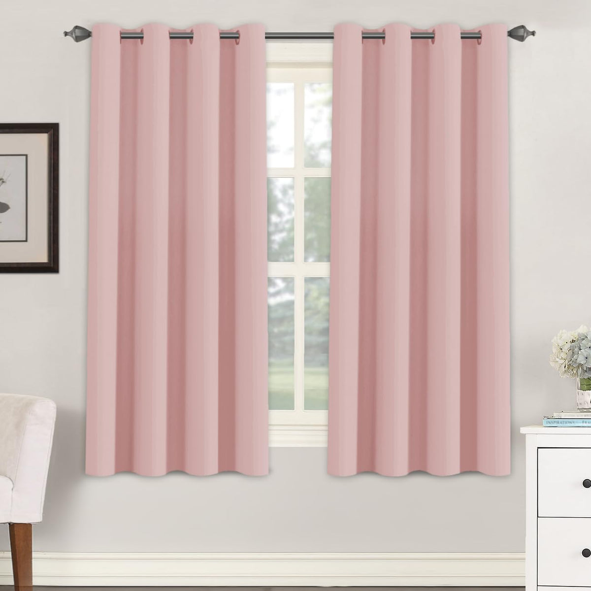H.VERSAILTEX 100% Blackout Curtains for Bedroom Black Out Curtains 96 inch Thermal Insulated Long Blackout Curtains for Living Room, Energy Saving Curtains for Patio Door Grommet (1 Panel, Jet Black)