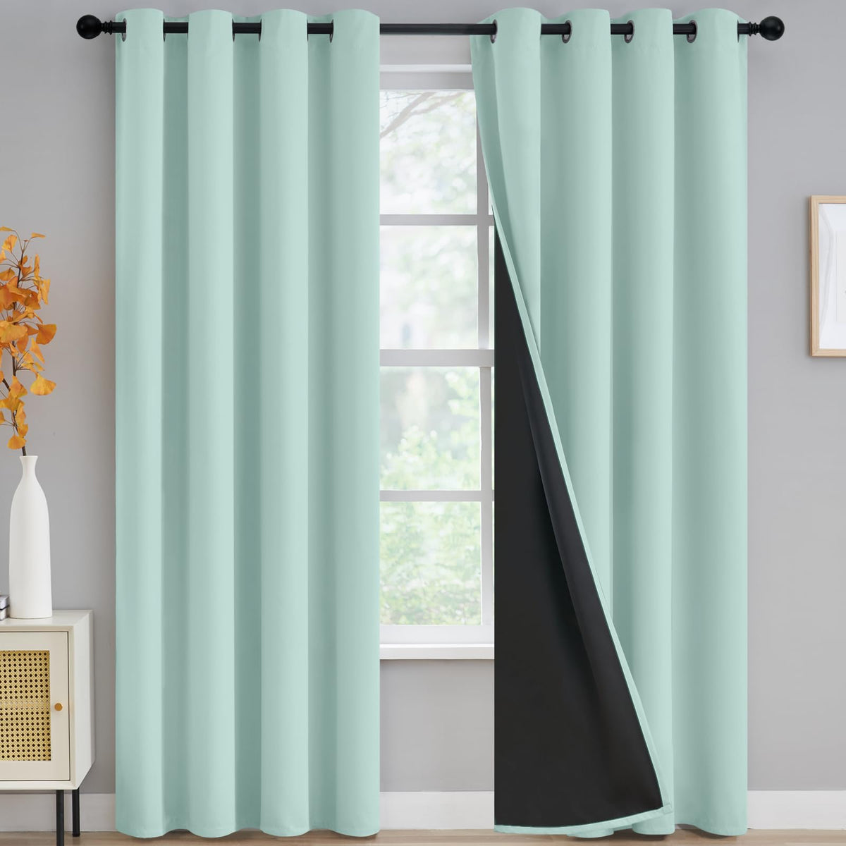 Yakamok Burgundy Red Blackout Curtains 84 inches Long for Bedroom 38" Wide