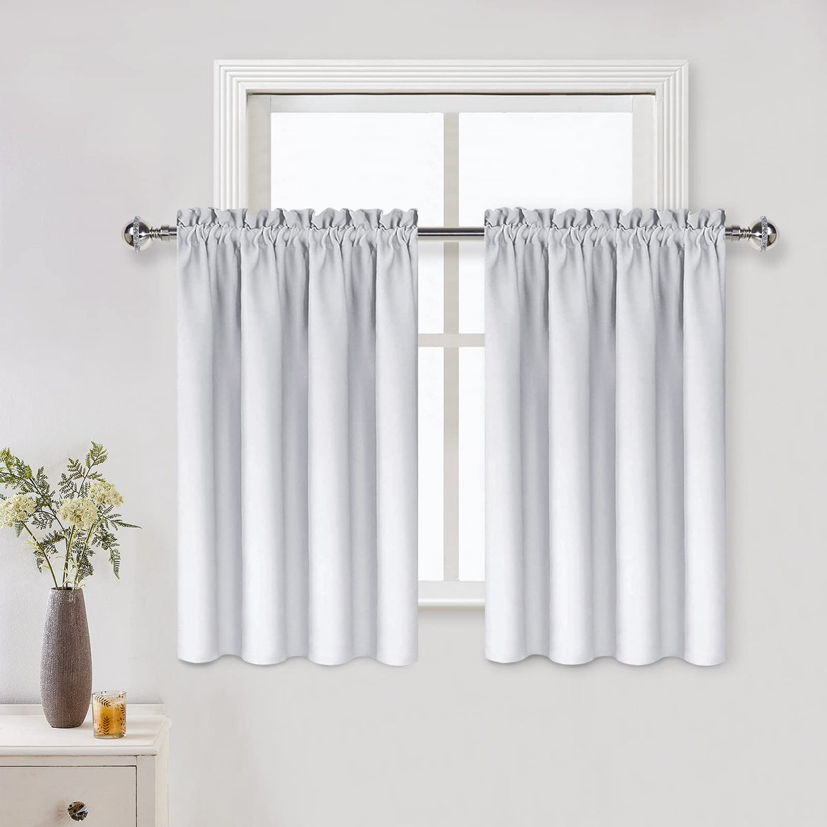 DWCN Blackout Curtains for Bedroom Living Room 42 x 63 Inch Long Black