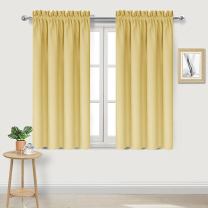 DWCN Blackout Curtains for Bedroom Living Room 42 x 63 Inch Long Black