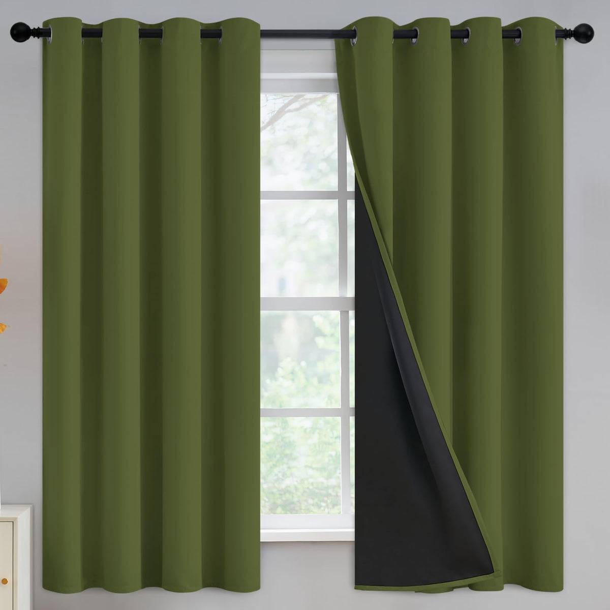 Yakamok Burgundy Red Blackout Curtains 84 inches Long for Bedroom 38" Wide