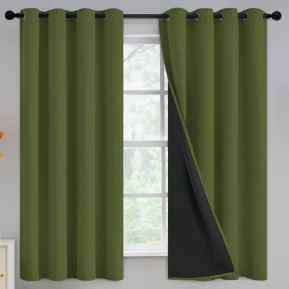 Yakamok Burgundy Red Blackout Curtains 84 inches Long for Bedroom 38" Wide