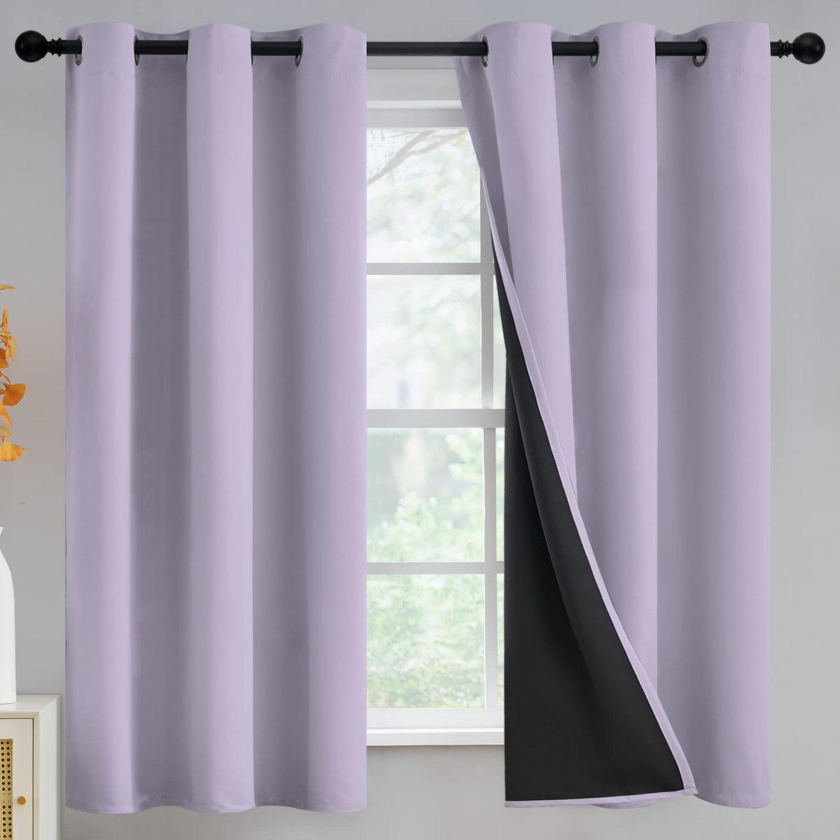 Yakamok Burgundy Red Blackout Curtains 84 inches Long for Bedroom 38" Wide