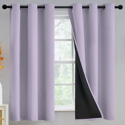 Yakamok Burgundy Red Blackout Curtains 84 inches Long for Bedroom 38" Wide