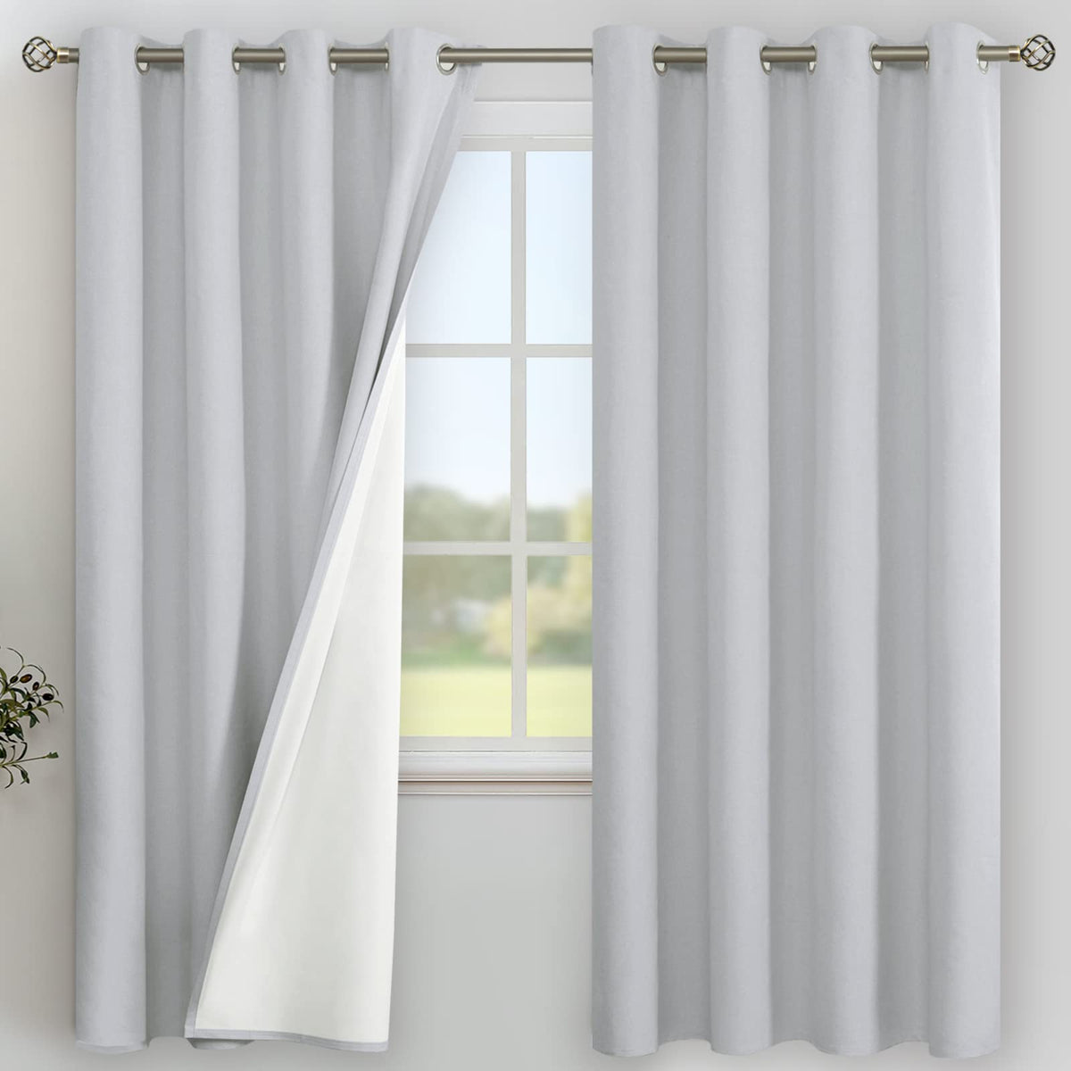 YoungsTex Black Blackout Curtains for Bedroom, Thermal Drapes Heat Blocking
