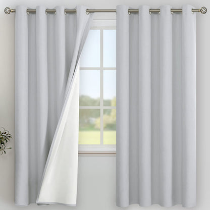 YoungsTex Black Blackout Curtains for Bedroom, Thermal Drapes Heat Blocking