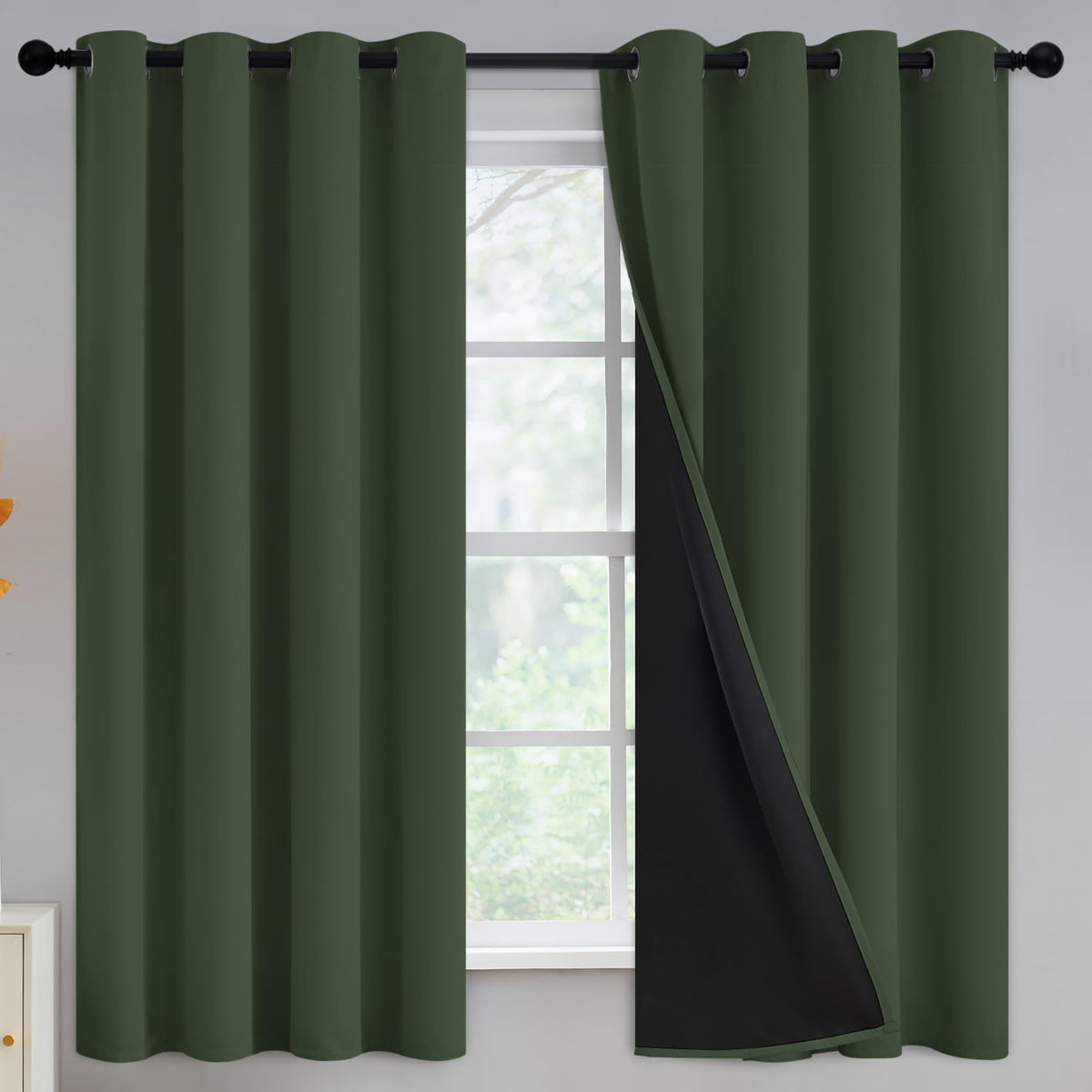 Yakamok Burgundy Red Blackout Curtains 84 inches Long for Bedroom 38" Wide