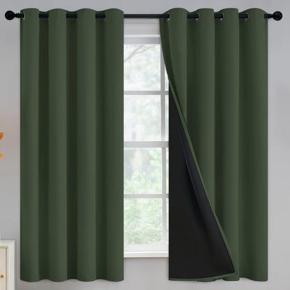 Yakamok Burgundy Red Blackout Curtains 84 inches Long for Bedroom 38" Wide