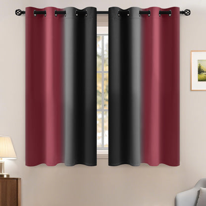 Yakamok Ombre Curtains Blue and Greyish White for Living Room,52Wx84L