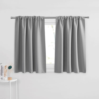 PONY DANCE Black Out Curtains 72 inch Long, Black, 2 Panels