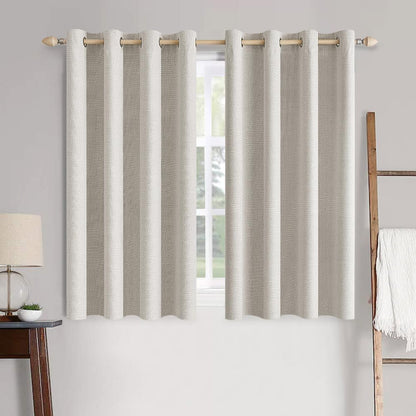 MIULEE 100% Blackout Linen Curtains for Bedroom 52x84 Inches Natural Beige