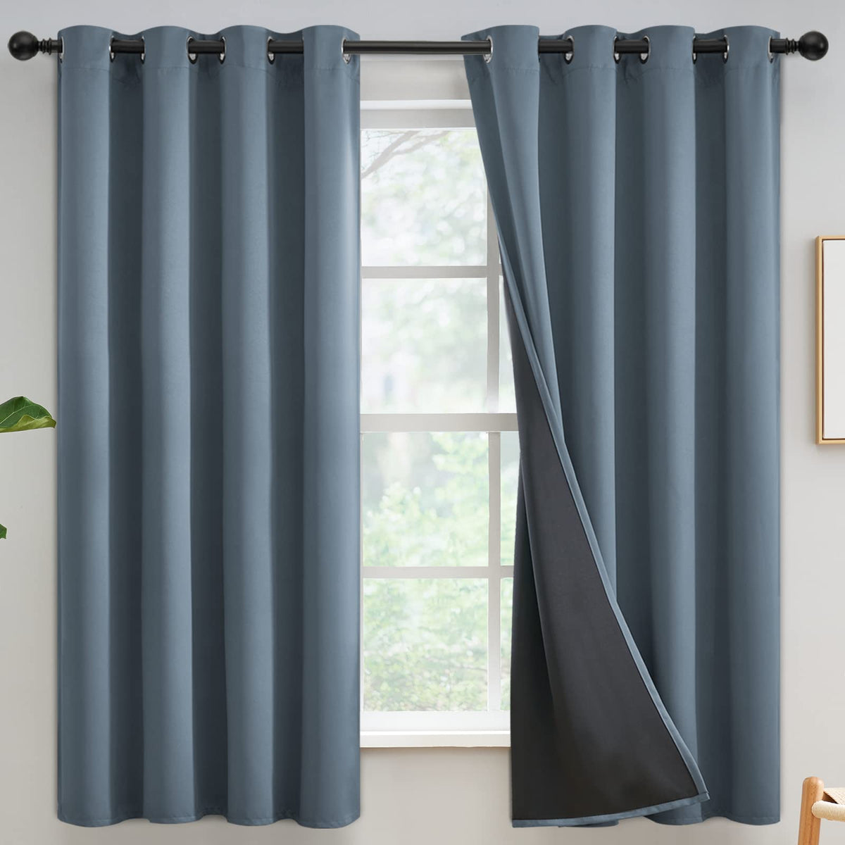Yakamok Burgundy Red Blackout Curtains 84 inches Long for Bedroom 38" Wide