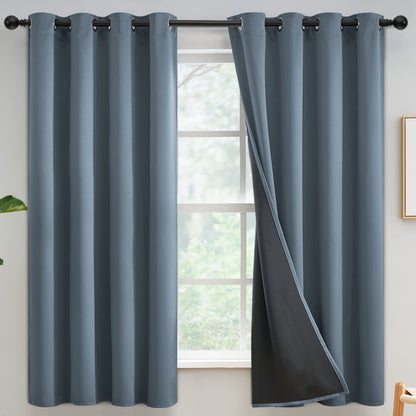 Yakamok Burgundy Red Blackout Curtains 84 inches Long for Bedroom 38" Wide
