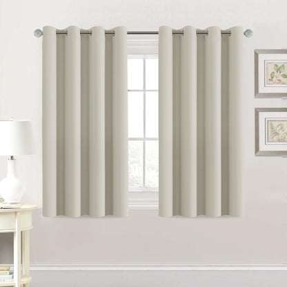 H.VERSAILTEX Blackout Curtains for Bedroom Thermal Insulated Room Darkening Living Room Curtains 63 Inch Long Grommet Privacy Protection Window Curtain Panels/Drapes for Nursery,2 Panels,Ivory/Cream
