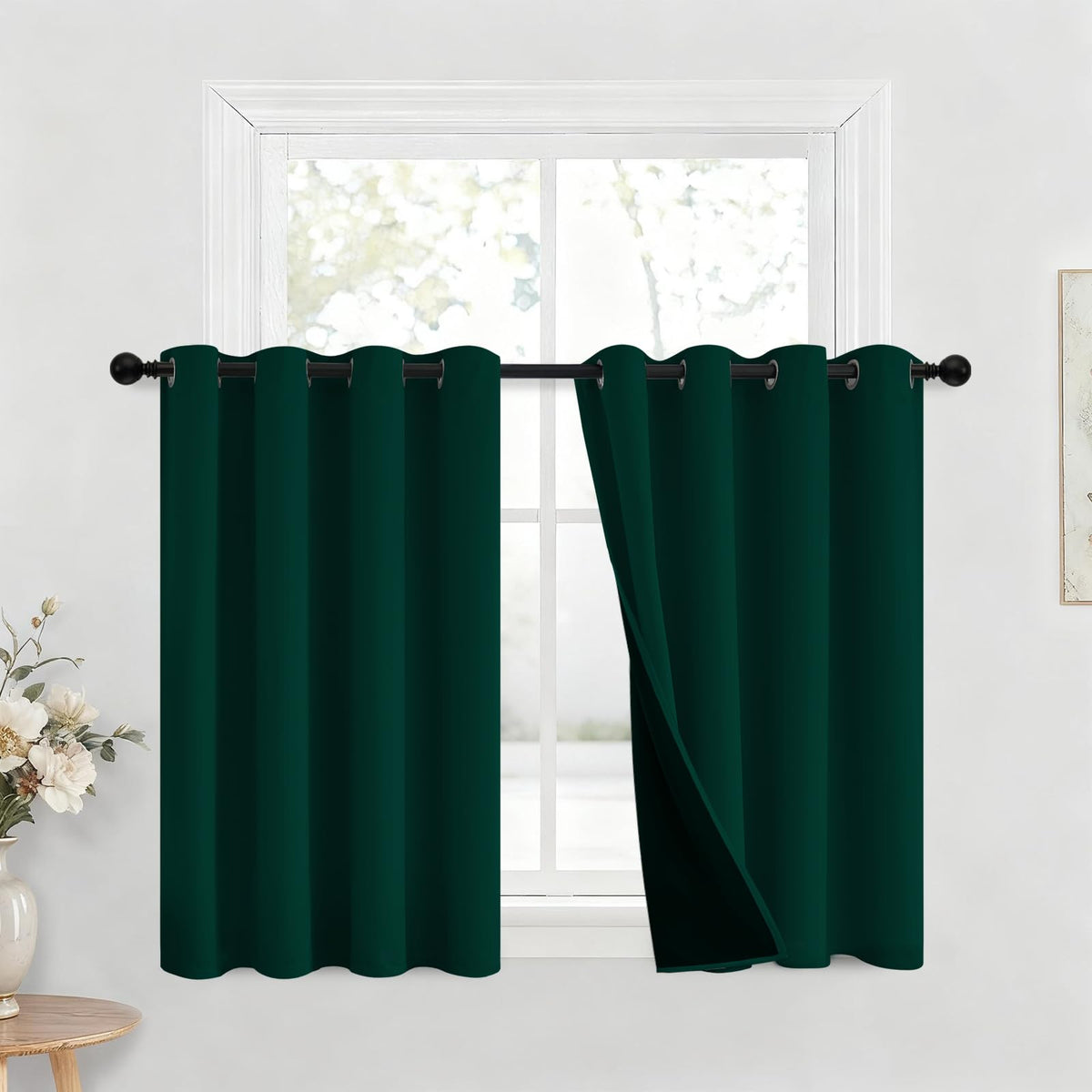 Yakamok Burgundy Red Blackout Curtains 84 inches Long for Bedroom 38" Wide