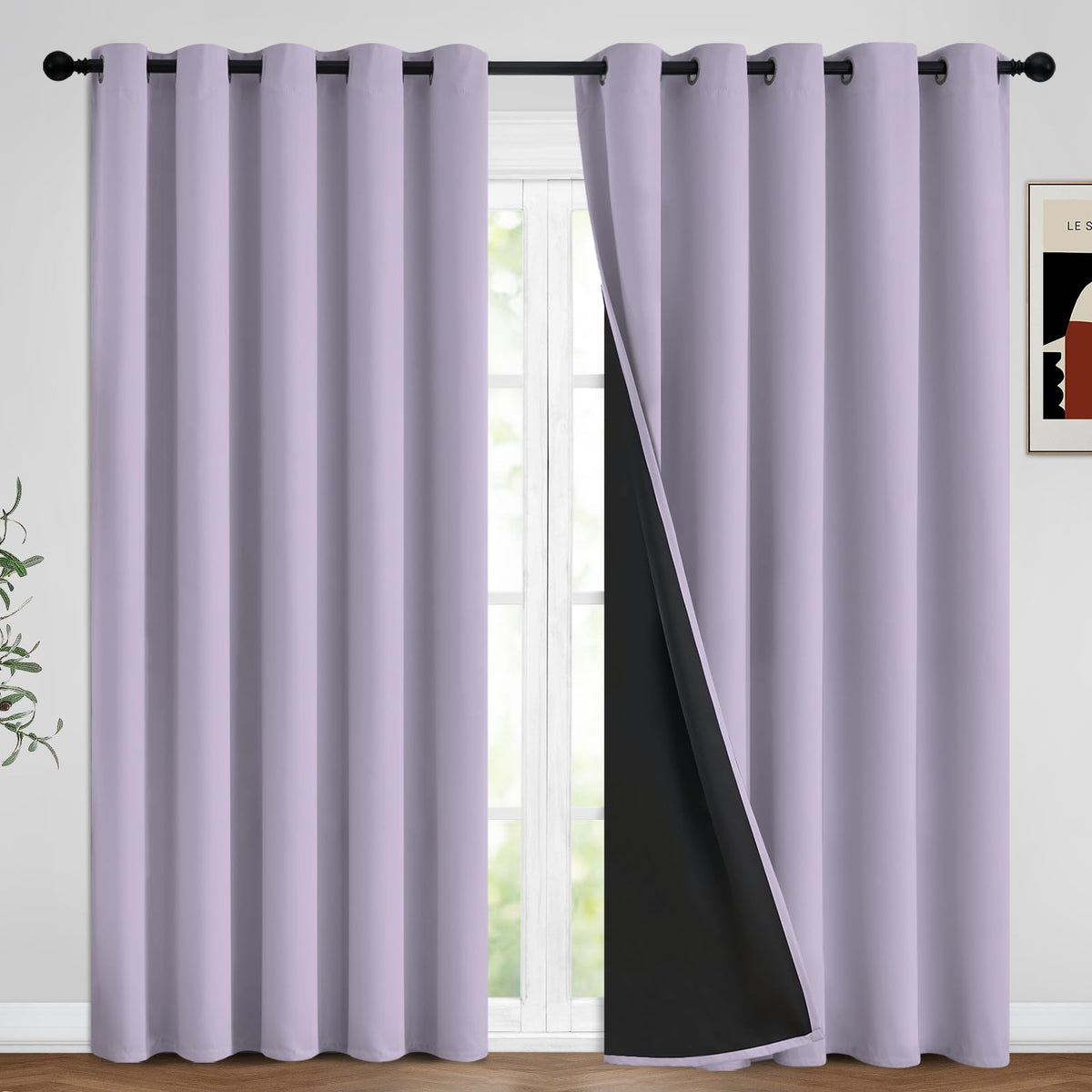 Yakamok Burgundy Red Blackout Curtains 84 inches Long for Bedroom 38" Wide