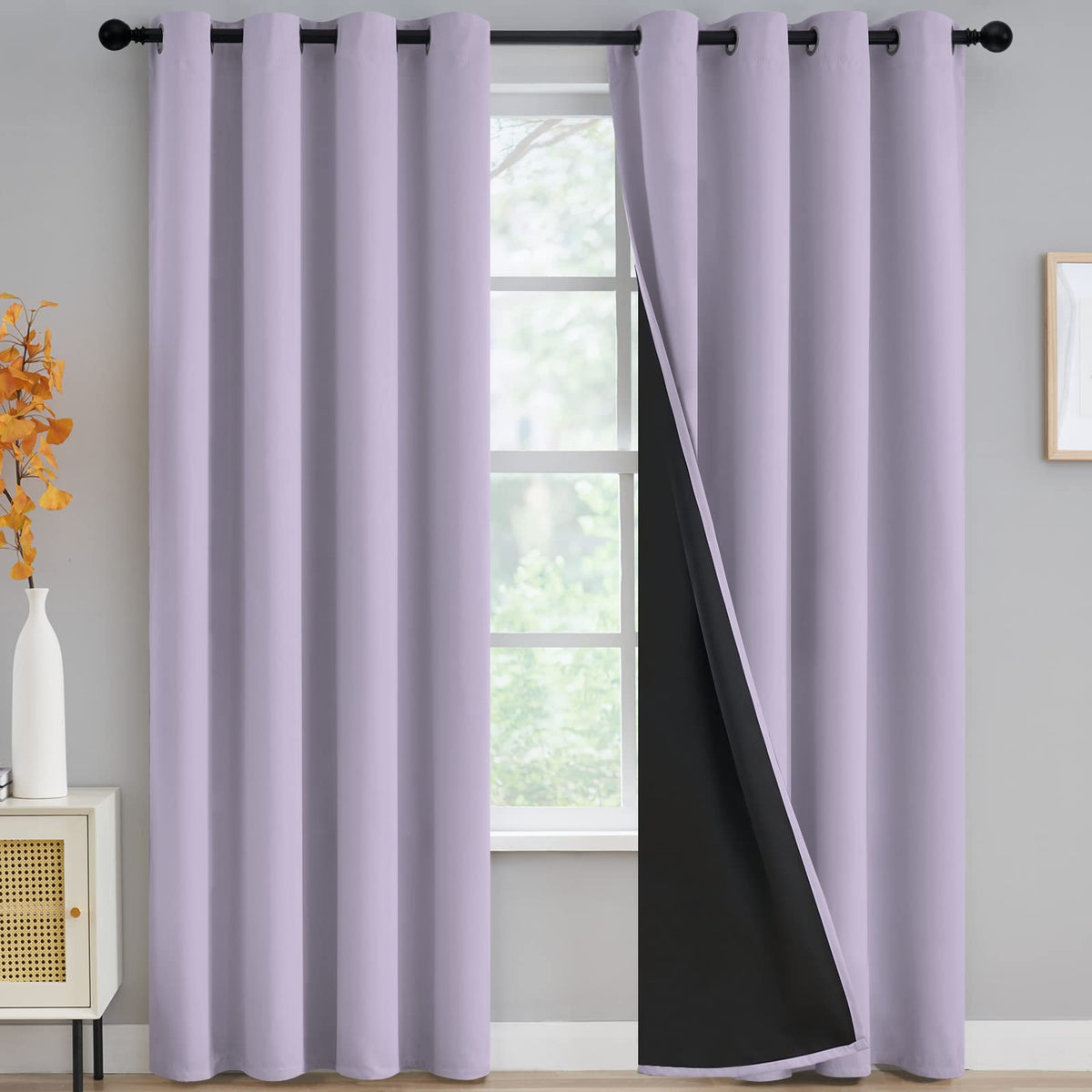 Yakamok Burgundy Red Blackout Curtains 84 inches Long for Bedroom 38" Wide