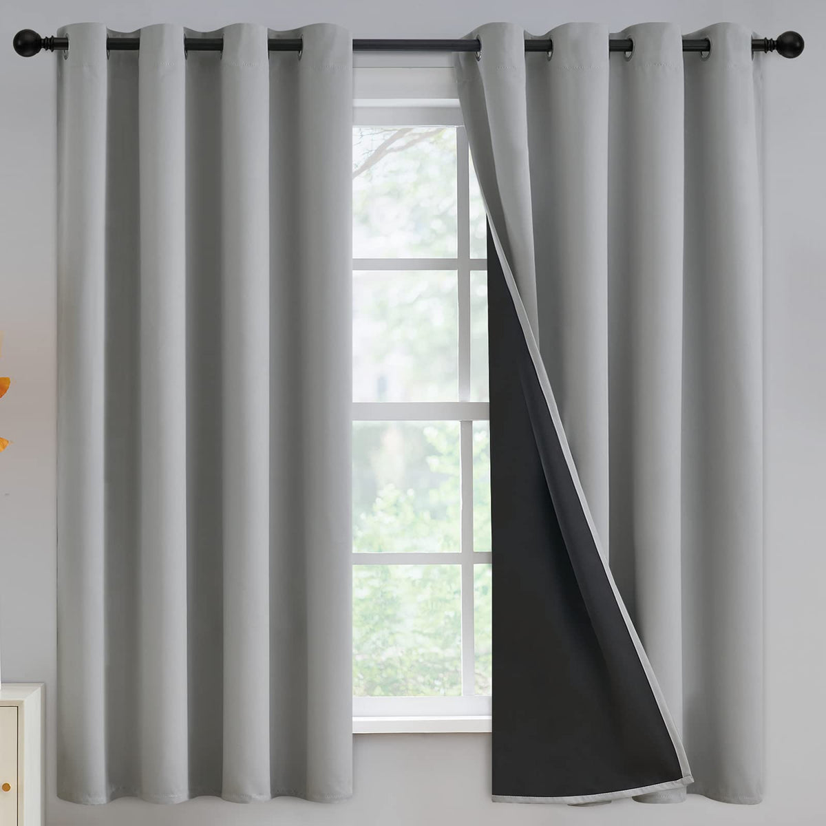 Yakamok Burgundy Red Blackout Curtains 84 inches Long for Bedroom 38" Wide