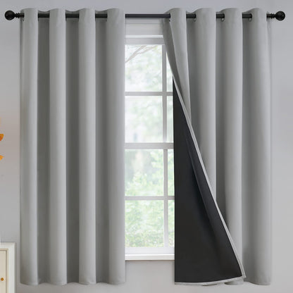 Yakamok Burgundy Red Blackout Curtains 84 inches Long for Bedroom 38" Wide