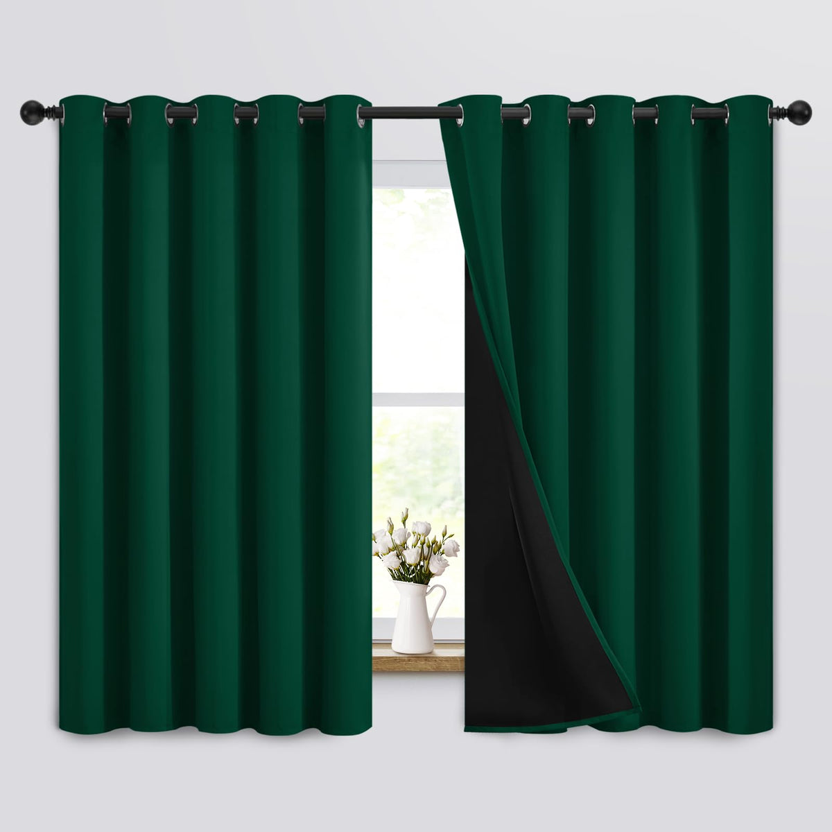 Yakamok Burgundy Red Blackout Curtains 84 inches Long for Bedroom 38" Wide