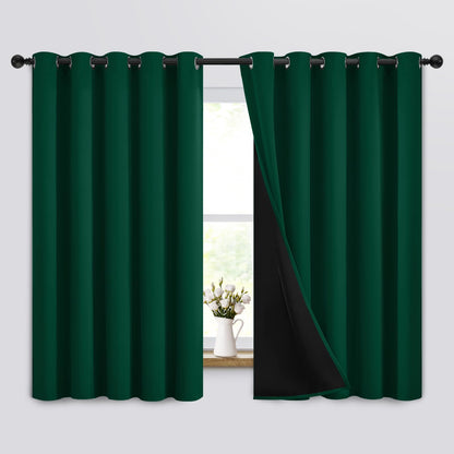 Yakamok Burgundy Red Blackout Curtains 84 inches Long for Bedroom 38" Wide