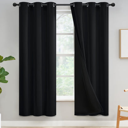 Yakamok Burgundy Red Blackout Curtains 84 inches Long for Bedroom 38" Wide