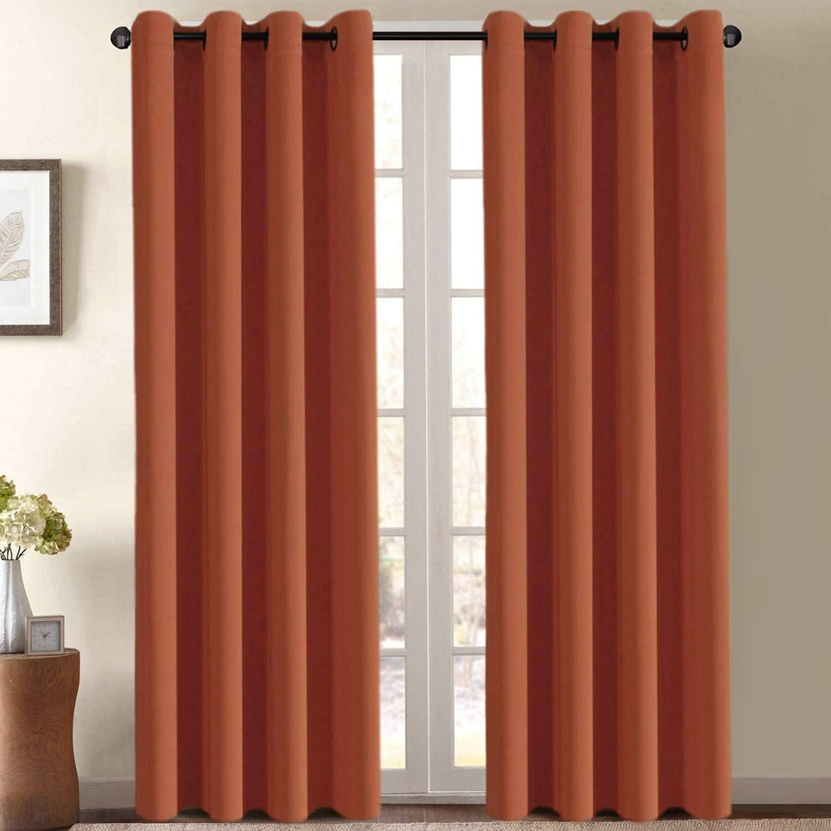 H.VERSAILTEX 100% Blackout Curtains for Bedroom Black Out Curtains 96 inch Thermal Insulated Long Blackout Curtains for Living Room, Energy Saving Curtains for Patio Door Grommet (1 Panel, Jet Black)