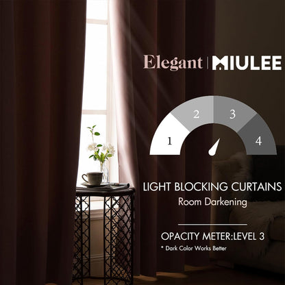 MIULEE Light Pink Blackout Bedroom Curtains Drapes 84 Inch Long 52"x84"