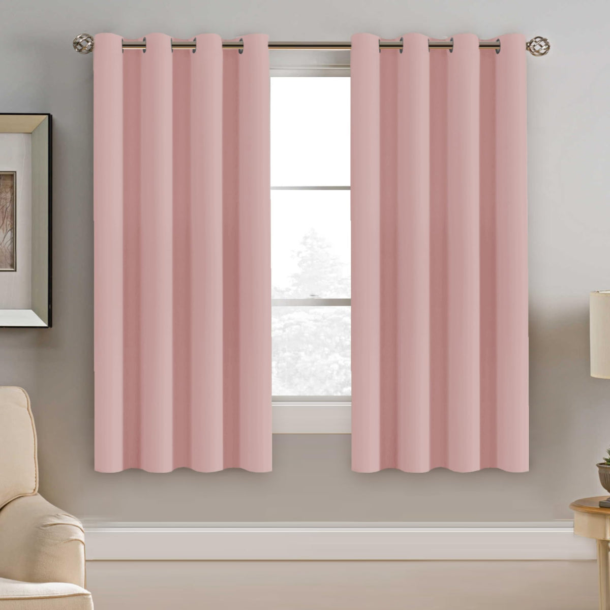 H.VERSAILTEX Blackout Curtains for Bedroom Thermal Insulated Room Darkening Living Room Curtains 63 Inch Long Grommet Privacy Protection Window Curtain Panels/Drapes for Nursery,2 Panels,Ivory/Cream