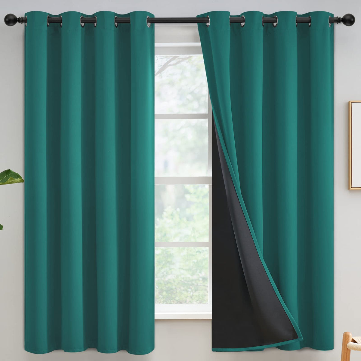 Yakamok Burgundy Red Blackout Curtains 84 inches Long for Bedroom 38" Wide