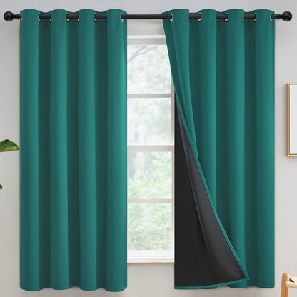 Yakamok Burgundy Red Blackout Curtains 84 inches Long for Bedroom 38" Wide