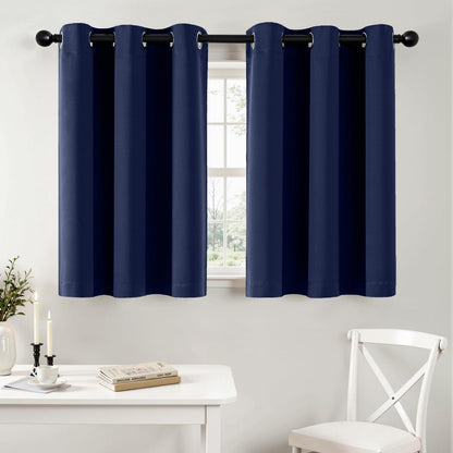 MIULEE Blackout Curtains for Bedroom 2 Panels 40 x 63 Inch Long Navy Blue