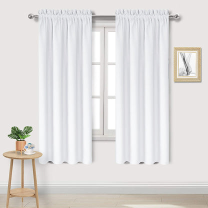 DWCN Blackout Curtains for Bedroom Living Room 42 x 63 Inch Long Black