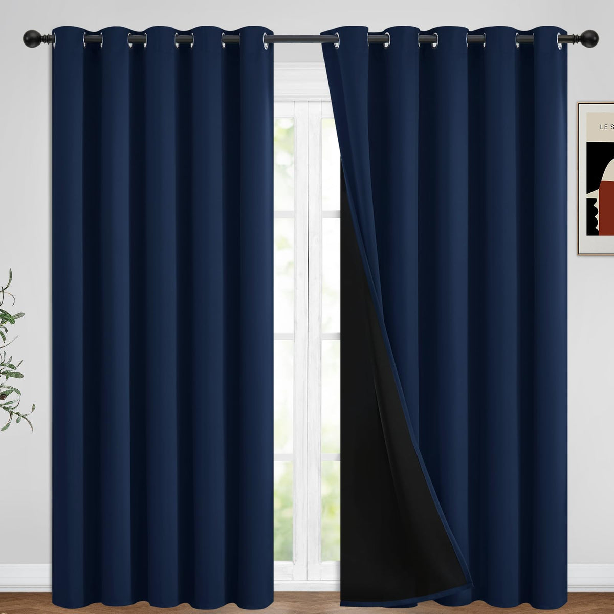 Yakamok Burgundy Red Blackout Curtains 84 inches Long for Bedroom 38" Wide