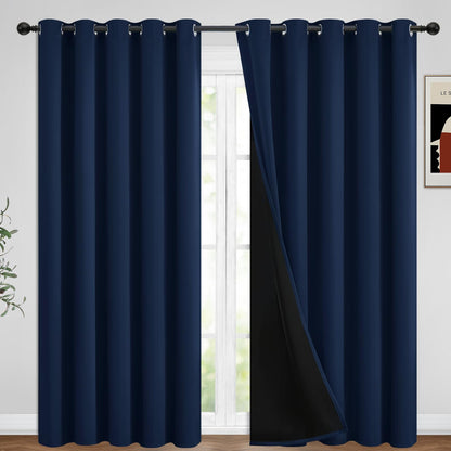 Yakamok Burgundy Red Blackout Curtains 84 inches Long for Bedroom 38" Wide
