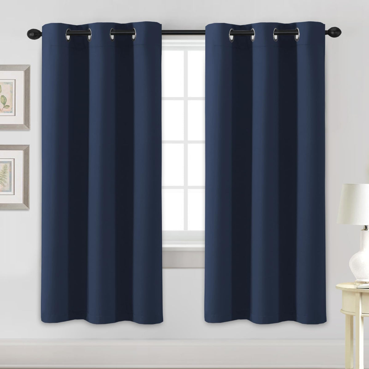 H.VERSAILTEX Blackout Curtains for Bedroom Thermal Insulated Room Darkening Living Room Curtains 63 Inch Long Grommet Privacy Protection Window Curtain Panels/Drapes for Nursery,2 Panels,Ivory/Cream