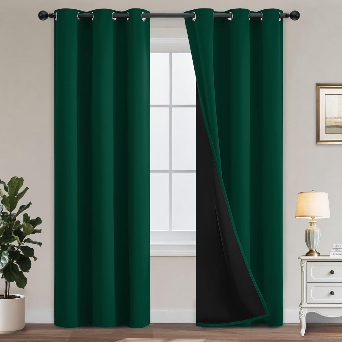 Yakamok Burgundy Red Blackout Curtains 84 inches Long for Bedroom 38" Wide